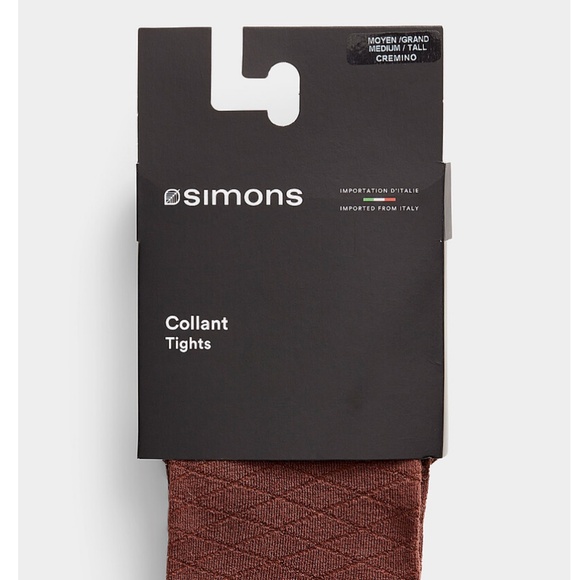 Chocolate expresso touch of cashmere diamond tights made in Italy NWT - Picture 3 of 7